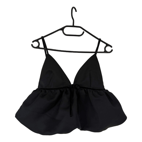 Black peplum camisole top