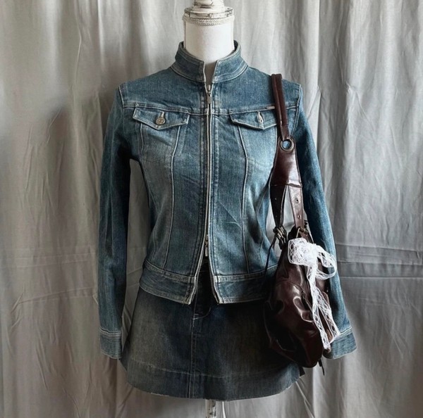 Japanese vintage denim zip up jacket