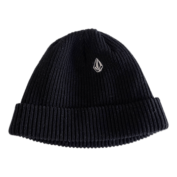 Volcom Black Rib Knit Beanie Hat One Size Skate Streetwear Acrylic