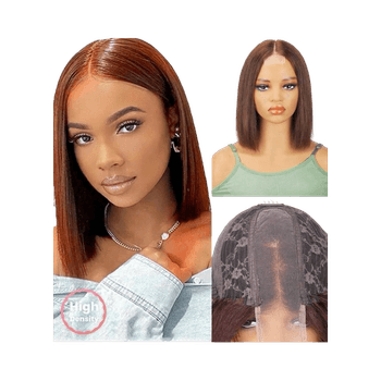 Straight bob lace front wig