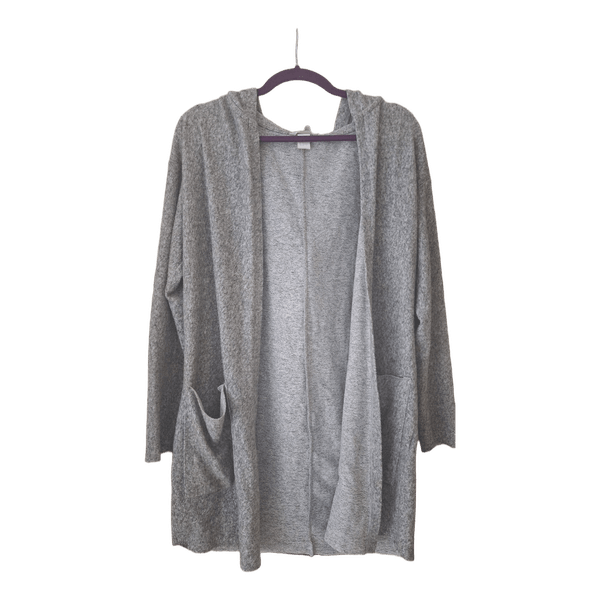 Grey hooded cardigan