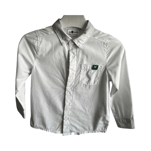 So Cute white long-sleeve shirt