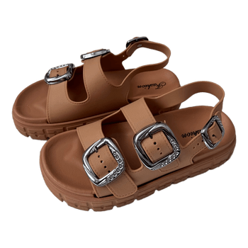 Beige platform sandals