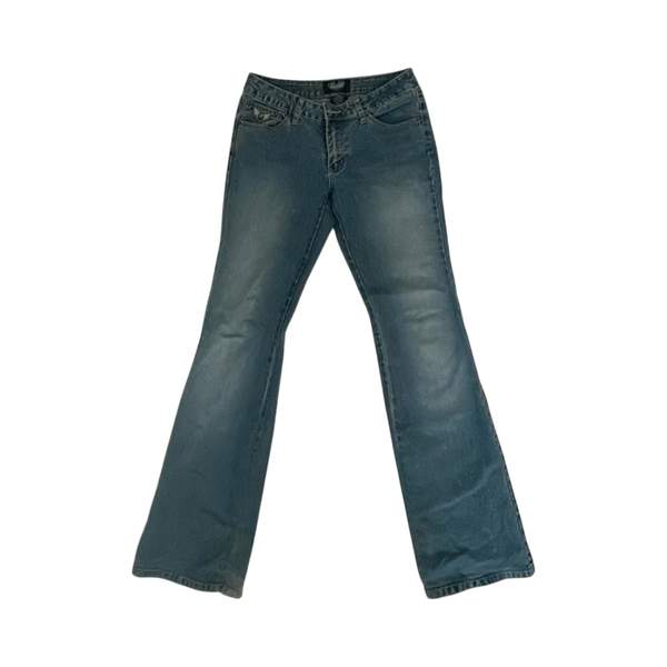 Siniset bell-bottom farkut