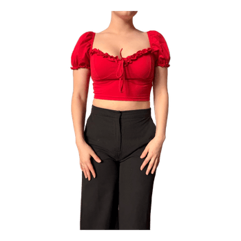 Red cropped top size XS