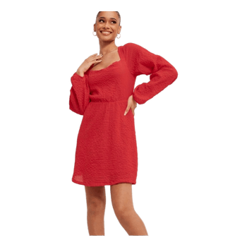 Red cotton mini dress