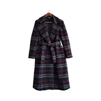 LIU JO tartan wool mohair long coat