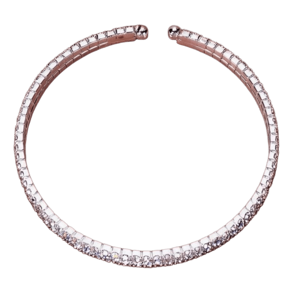 Silver rhinestone cuff bracelet