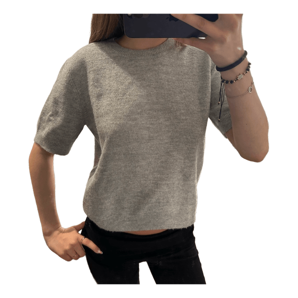 Grey knit short sleeve top