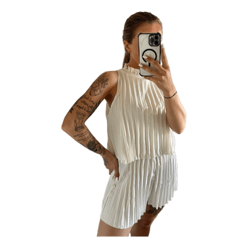White pleated jumpsuit