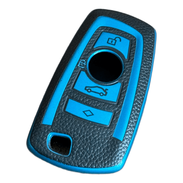 Blue BMW car key cover