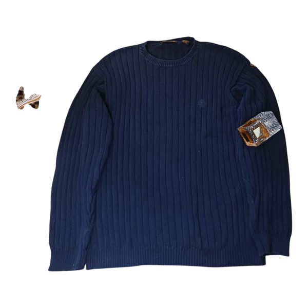Navy timverland ribbed knit sweater
