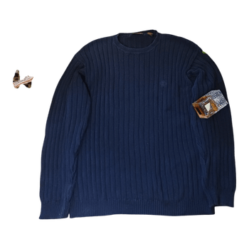 Navy timverland ribbed knit sweater