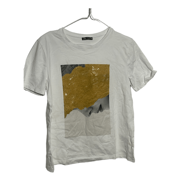 Zara hvid t-shirt med print