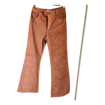 Luna Llena Corduroy Flared Pants Dusty Rose Pink Retro 70s Y2K Boho UK 8