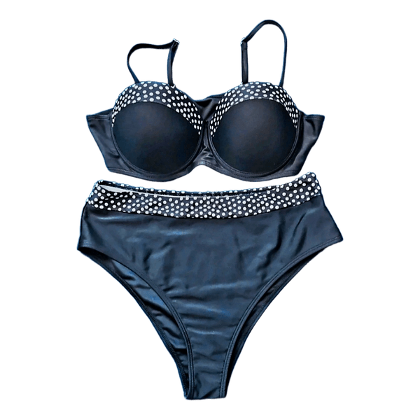 Black polka dot bikini