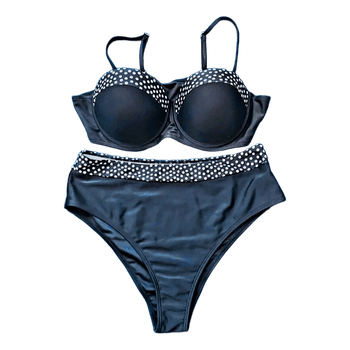 Black polka dot bikini