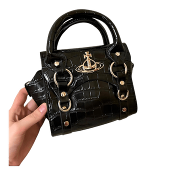 Must faux nahast käekott