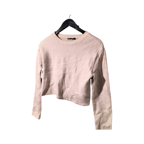 Beige ribbicollegepaita