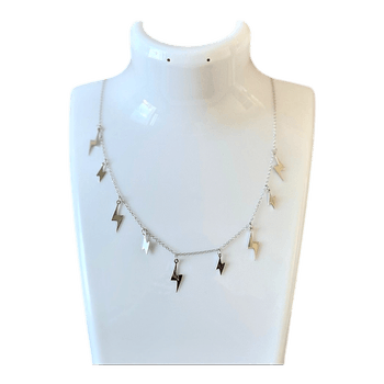 Hopeinen salamakaulakoru