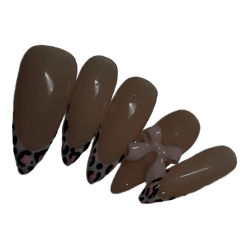 Leopard tip press-on nails