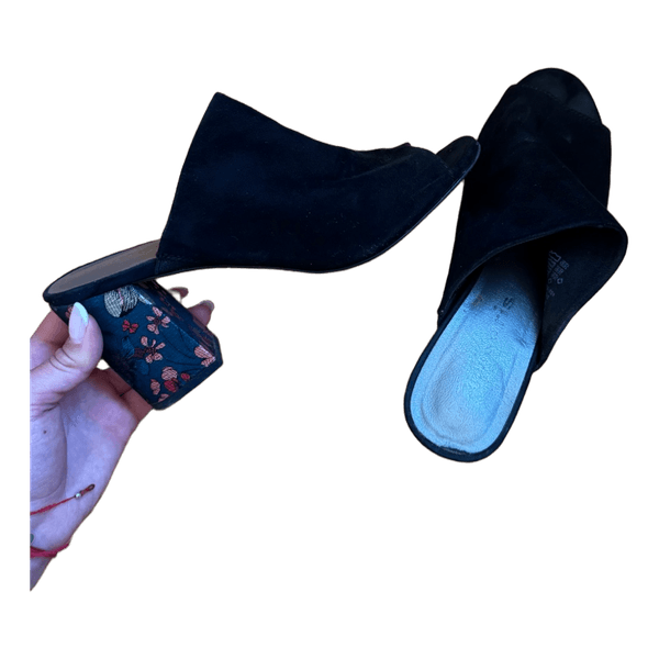 Tamaris black heeled mules