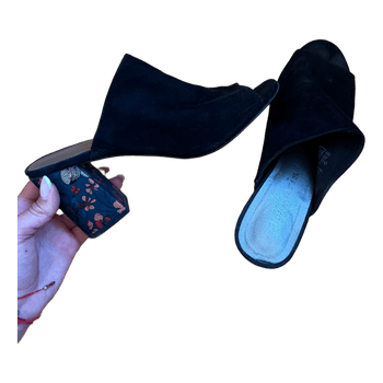 Tamaris black heeled mules