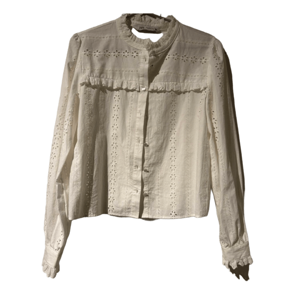 Hvid bomuldsbluse