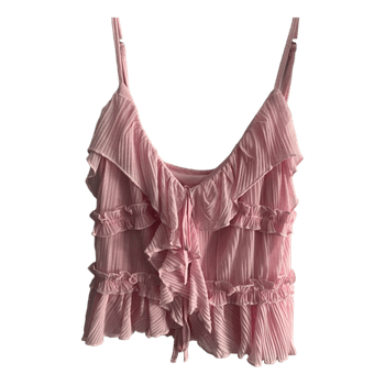 Pink ruffled camisole
