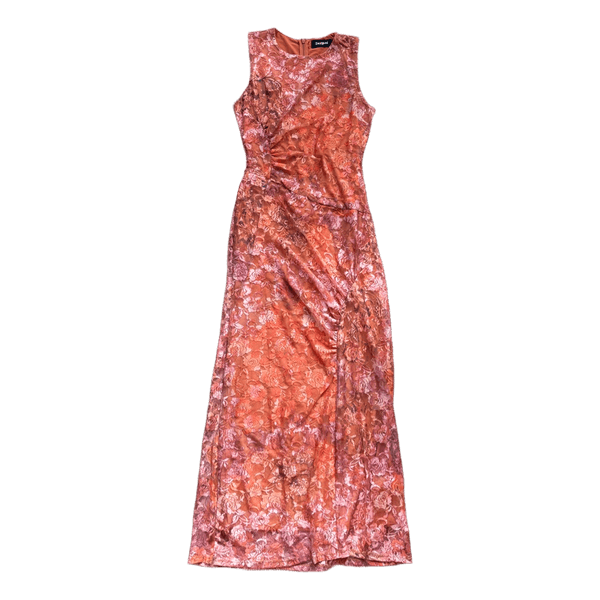 Orange floral lace dress