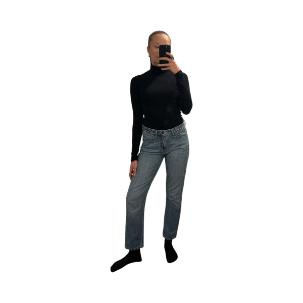 High-waist straight jeans