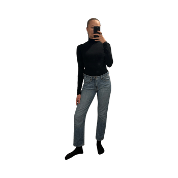 High-waist straight jeans