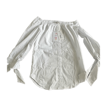 White blouse with tie cuffs