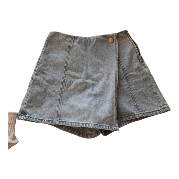 Stradivarius Lyseblå jeans-nederdel med shorts