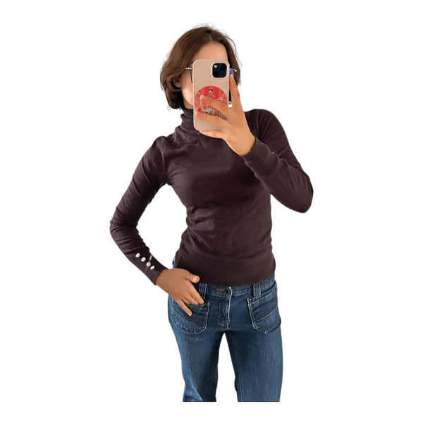 Brown turtleneck top
