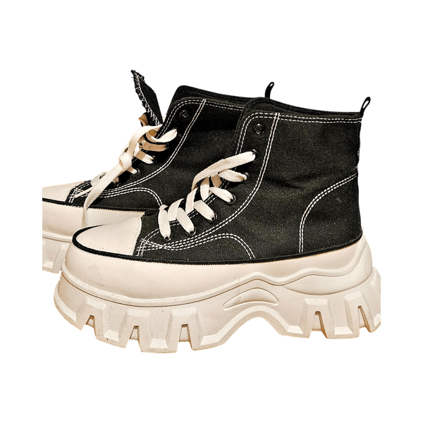 Black high-top sneakers