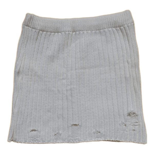 White knitted mini skirt