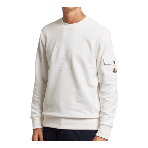 Moncler white crewneck sweatshirt