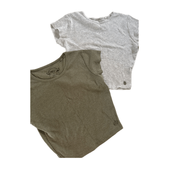 Ribbed short sleeve crop tops, 2 pcs