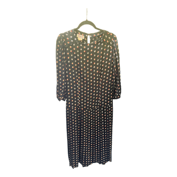 Black patterned midi dress