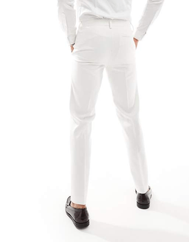 White Diamond Print Slim Fit Trousers