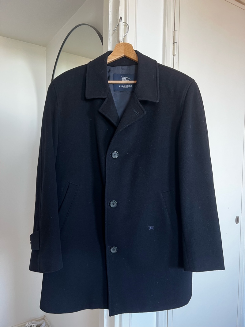 Burberry Black wool overcoat