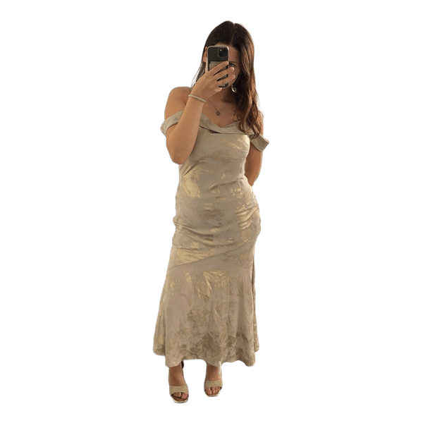 Gold metallic maxi dress