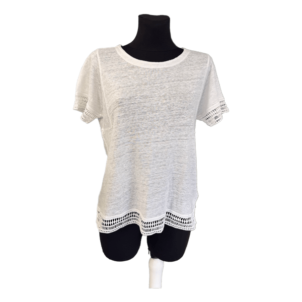 White Stuff linen crochet top tshirt