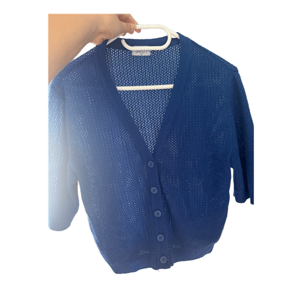 Blue knit cardigan