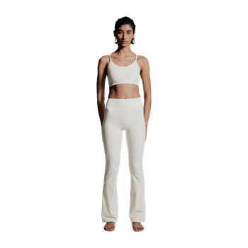 White flare training leggings