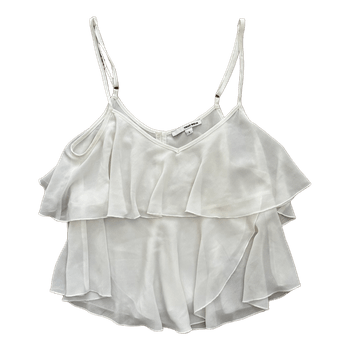 White ruffled camisole top