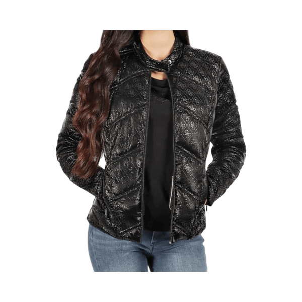 Black quilted jacket