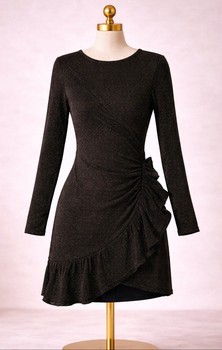Black glittery ruffle dress