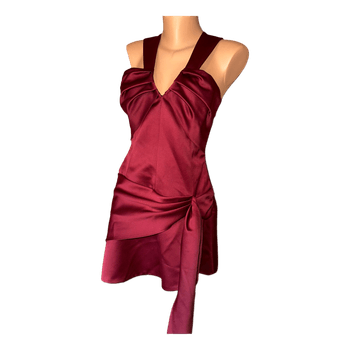 Zara burgundy satin dress